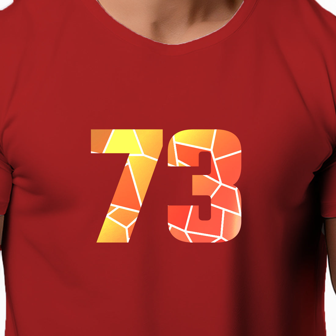 73 Number Men Unisex T-Shirt | Custom Number Graphic Tee (Red)
