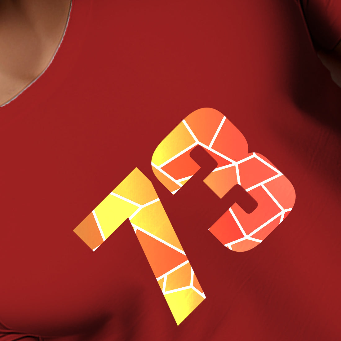 73 Number Men Unisex T-Shirt | Custom Number Graphic Tee (Red)