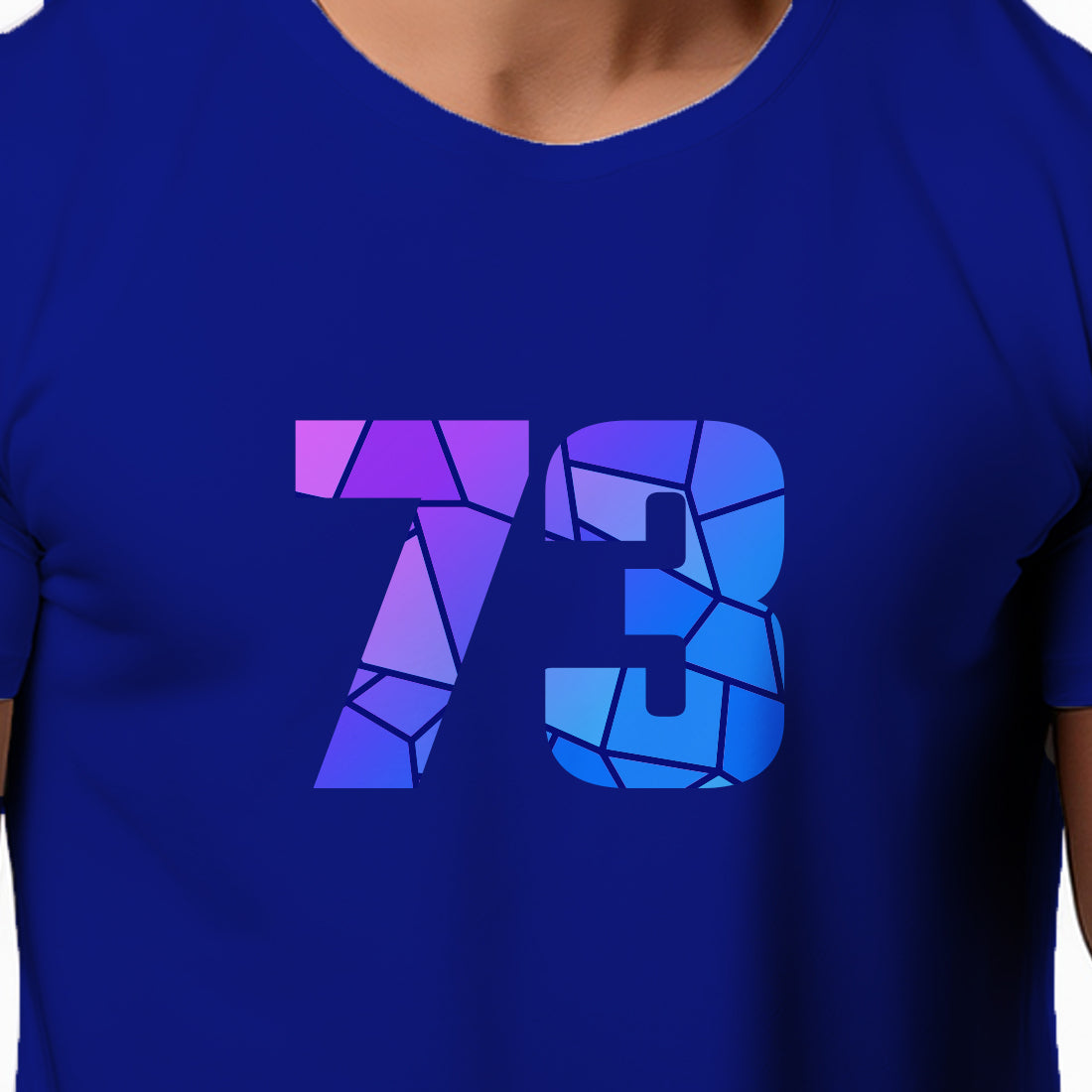 73 Number Men Unisex T-Shirt | Custom Number Graphic Tee (Royal Blue)