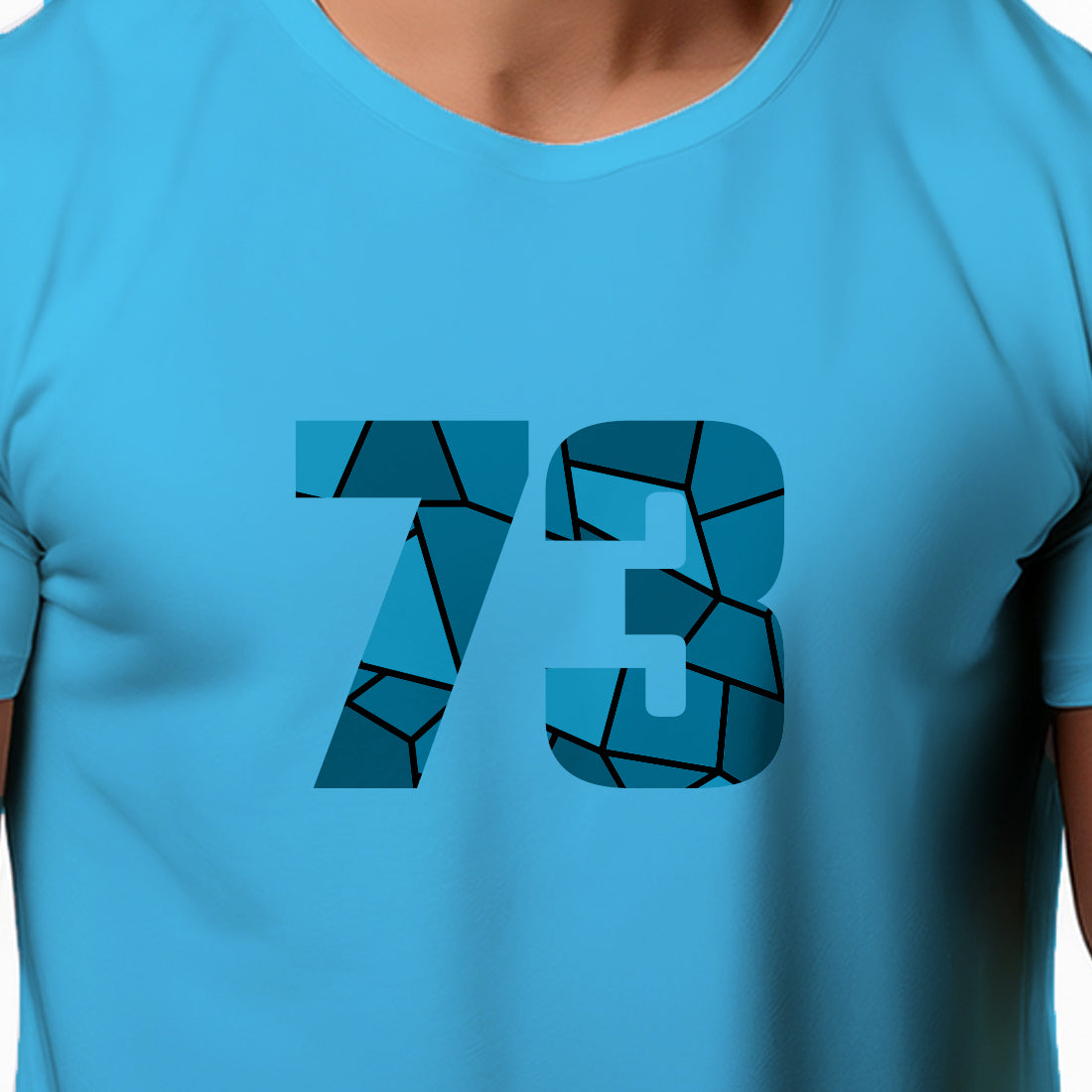 73 Number Men Unisex T-Shirt | Custom Number Graphic Tee (Sky Blue)