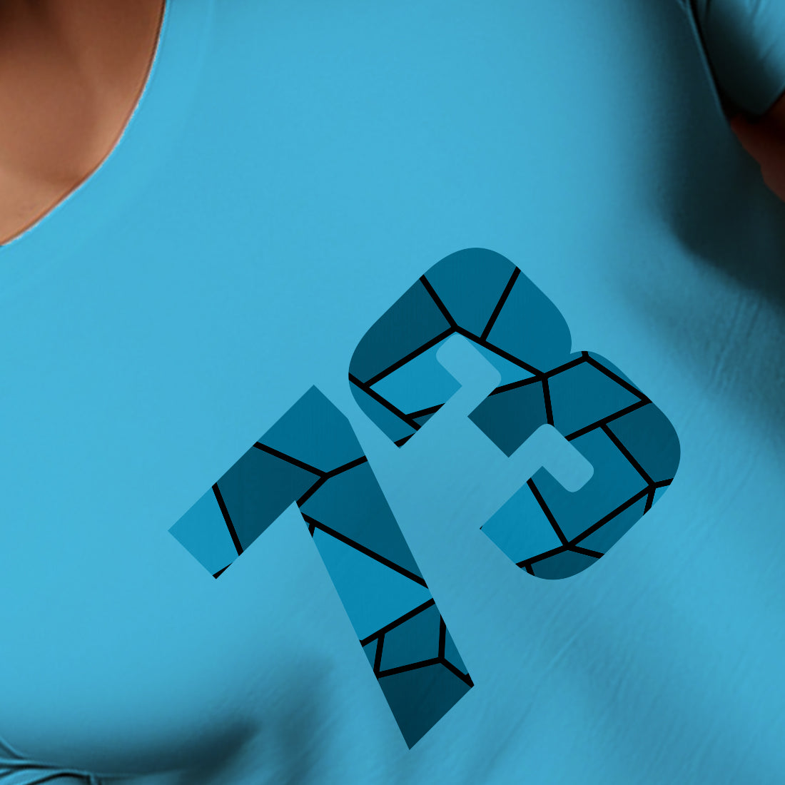 73 Number Men Unisex T-Shirt | Custom Number Graphic Tee (Sky Blue)
