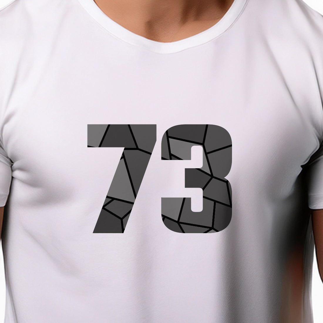 73 Number Men Unisex T-Shirt | Custom Number Graphic Tee (White)
