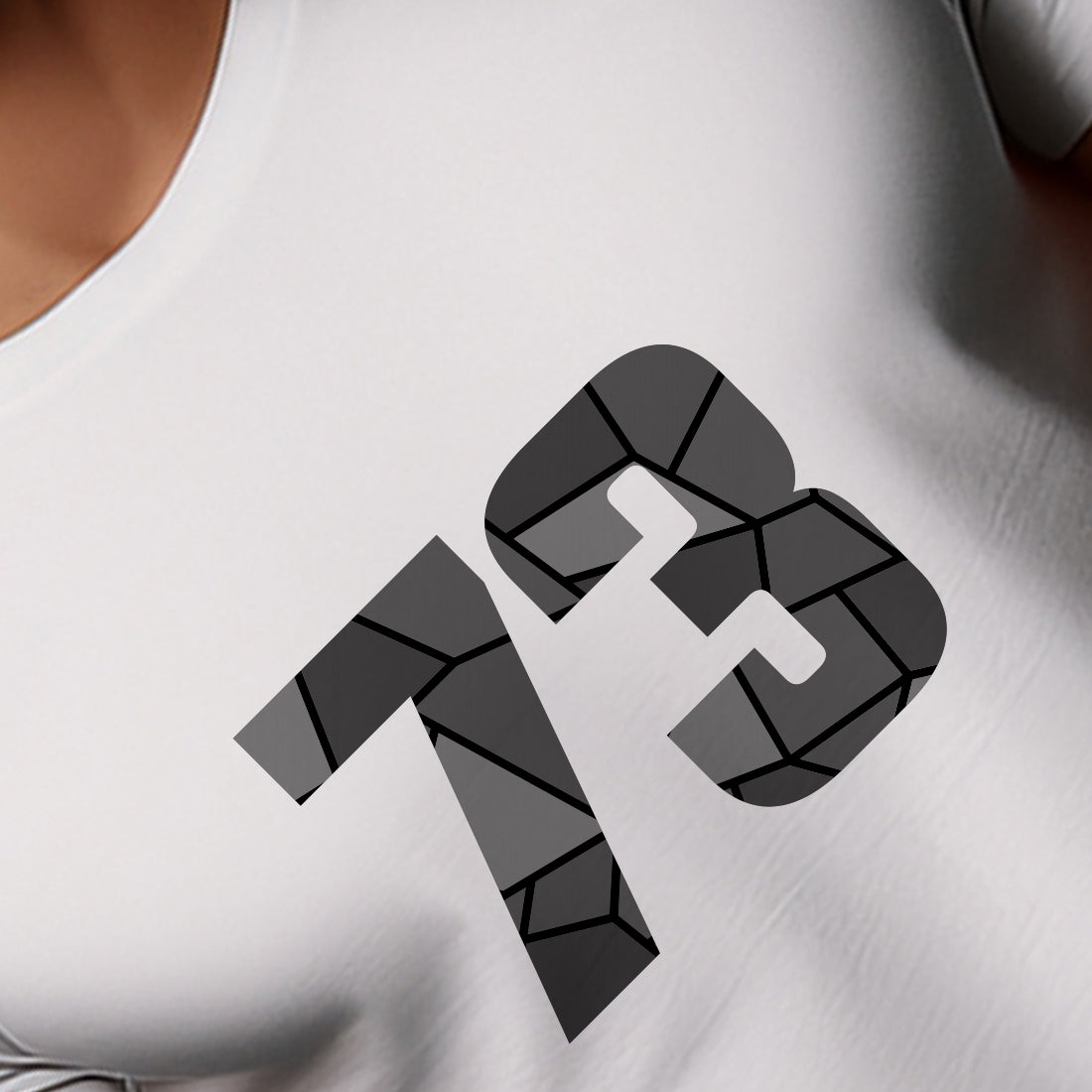 73 Number Men Unisex T-Shirt | Custom Number Graphic Tee (White)