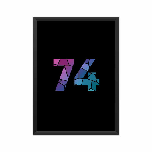 74 Number Framed Poster