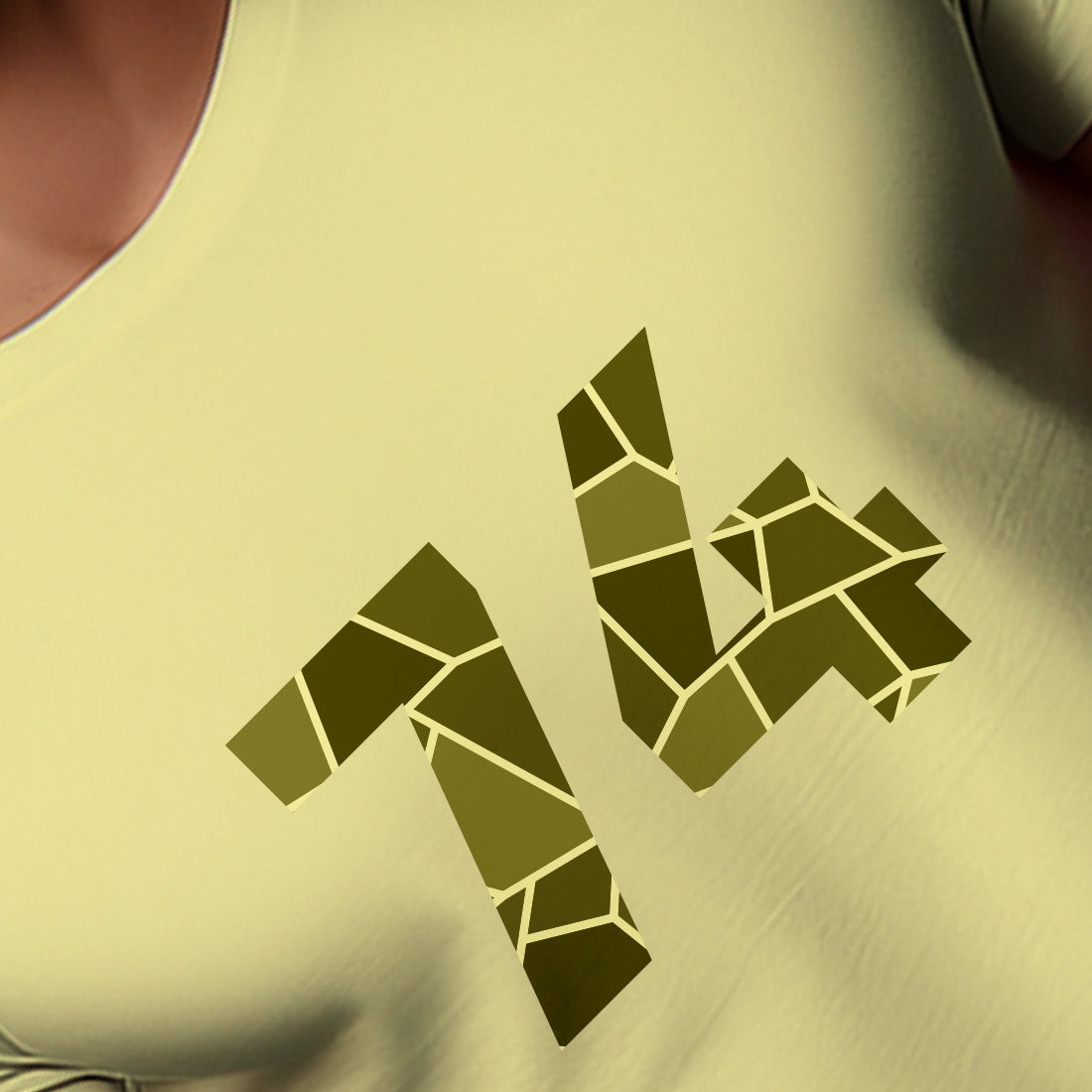 74 Number Men Unisex T-Shirt | Custom Number Graphic Tee (Butter Yellow)