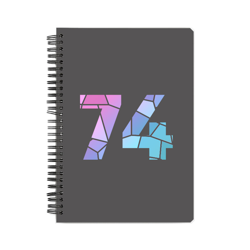 74 Number Notebook (Charcoal Grey, A5 Size, 100 Pages, Ruled, 6 Pack)