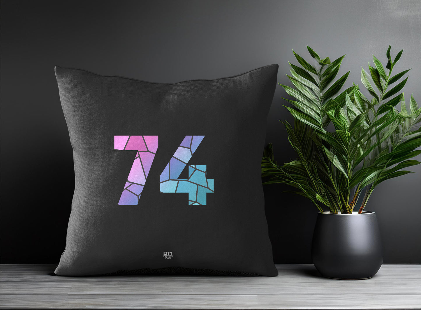 74 Number Pillow Case (Charcoal Grey)