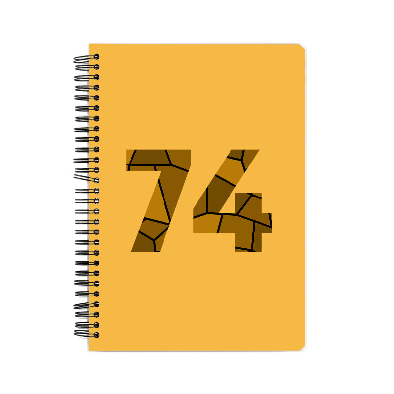 74 Number Notebook (Golden Yellow, A5 Size, 100 Pages, Ruled, 6 Pack)