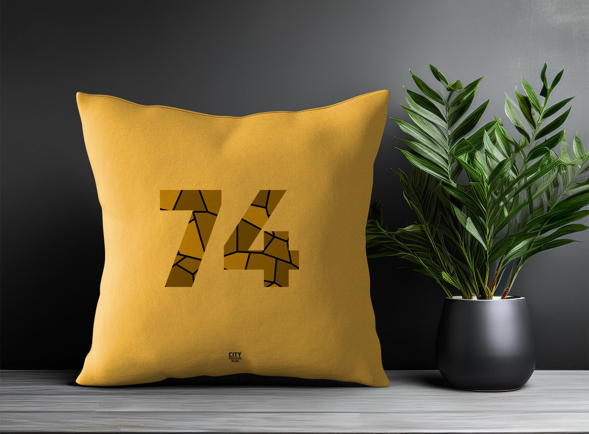 74 Number Pillow Case (Golden Yellow)