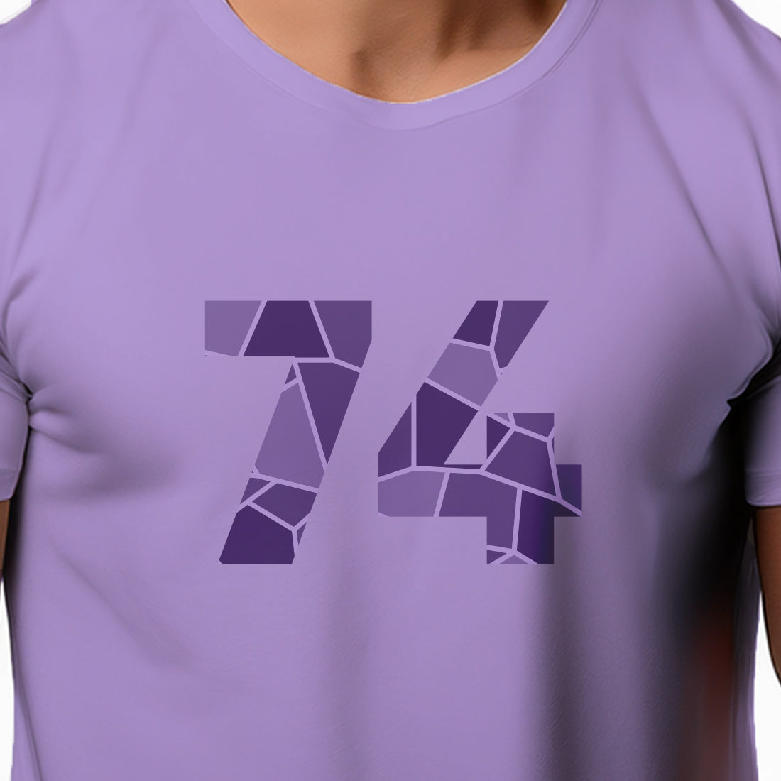 74 Number Men Unisex T-Shirt | Custom Number Graphic Tee (Iris Lavender)