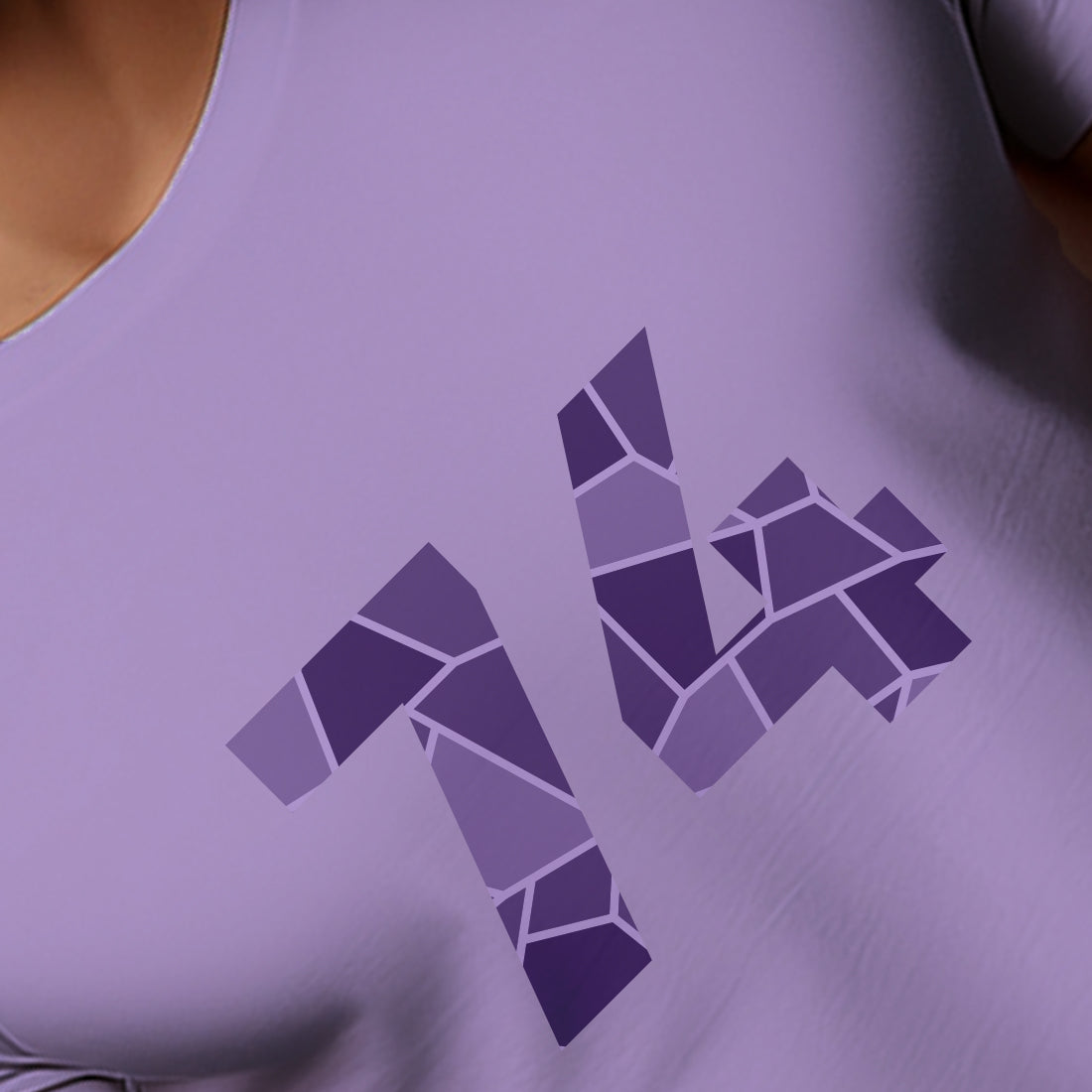 74 Number Men Unisex T-Shirt | Custom Number Graphic Tee (Iris Lavender)