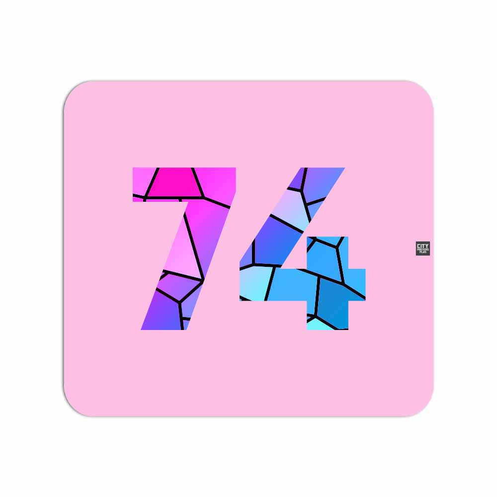 74 Number Mousepad (Light Pink)