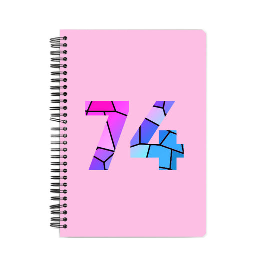 74 Number Notebook (Light Pink, A5 Size, 100 Pages, Ruled, 6 Pack)