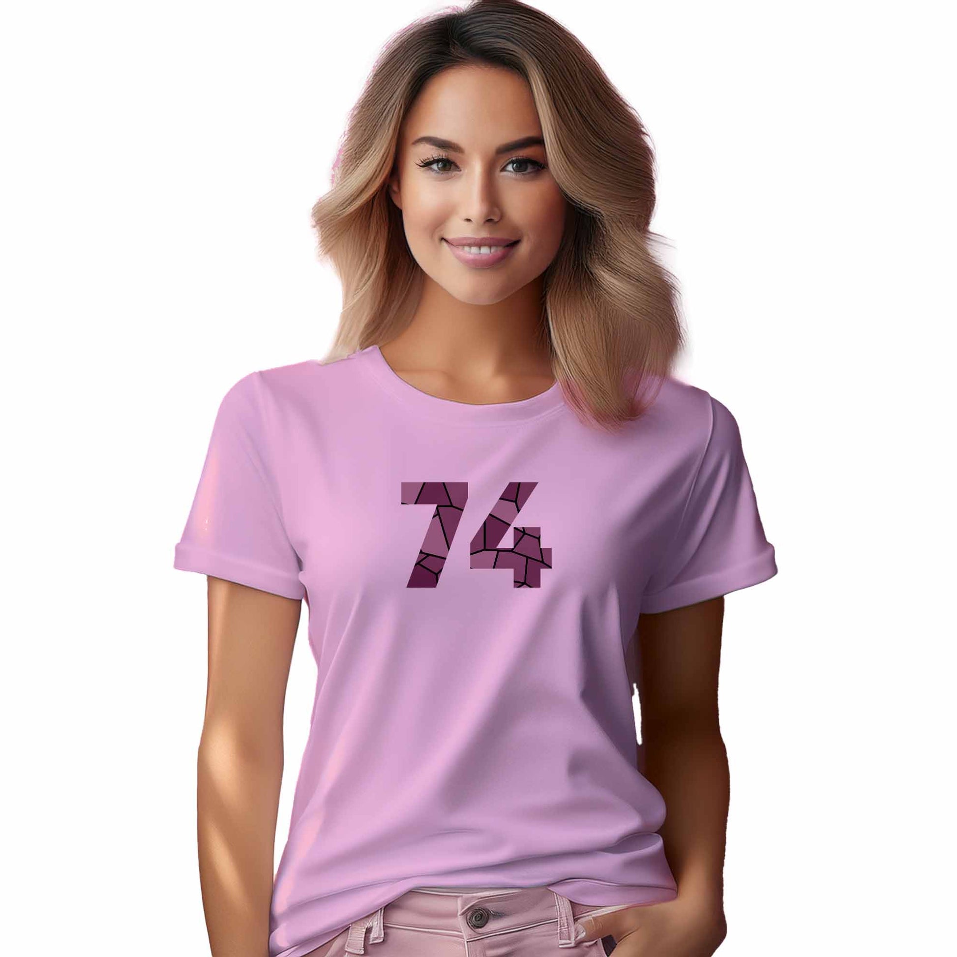 74 Number Women T-Shirt (Light Pink)