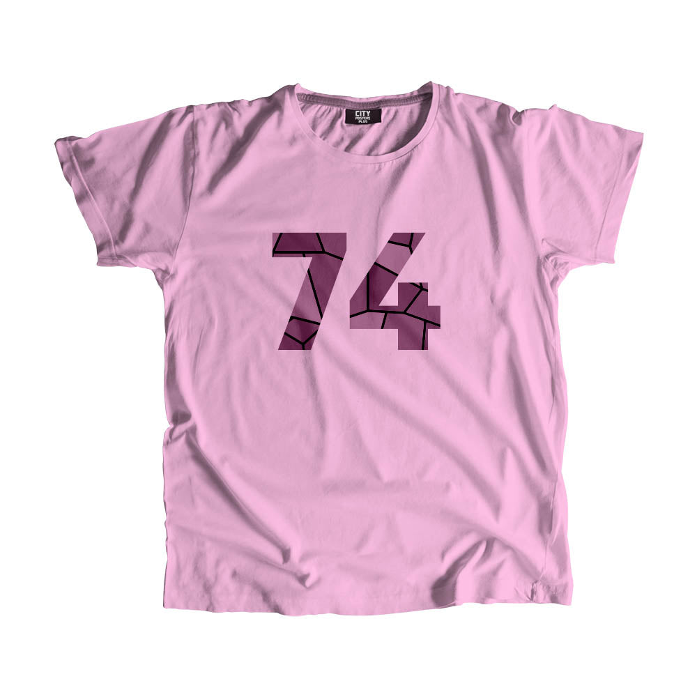 74 Number Men Unisex T-Shirt (Light Pink)