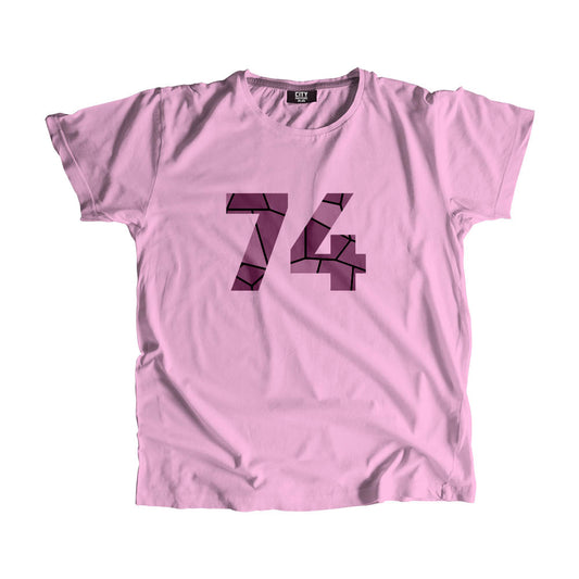 74 Number Men Unisex T-Shirt (Light Pink)