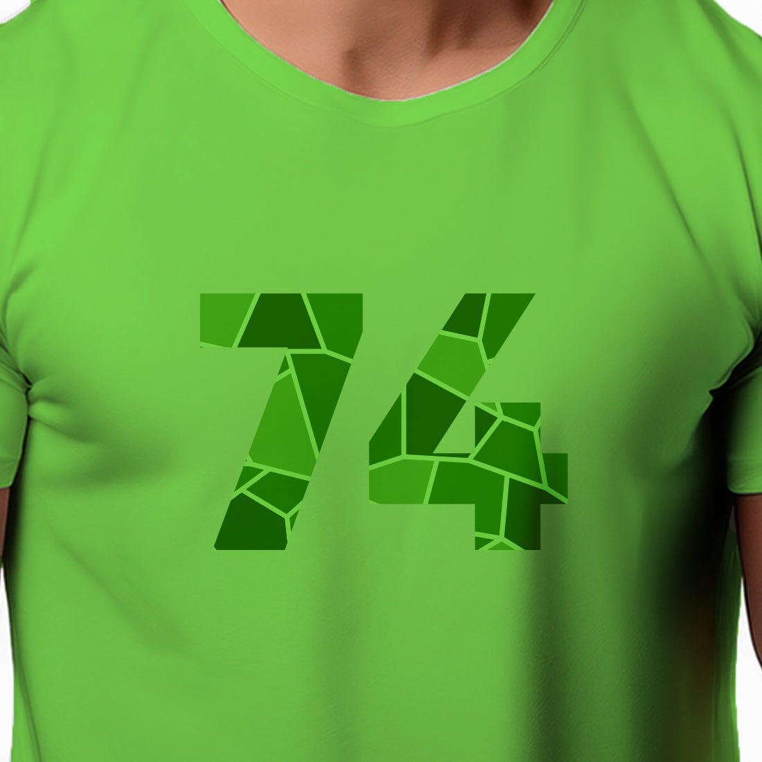 74 Number Men Unisex T-Shirt | Custom Number Graphic Tee (Liril Green)