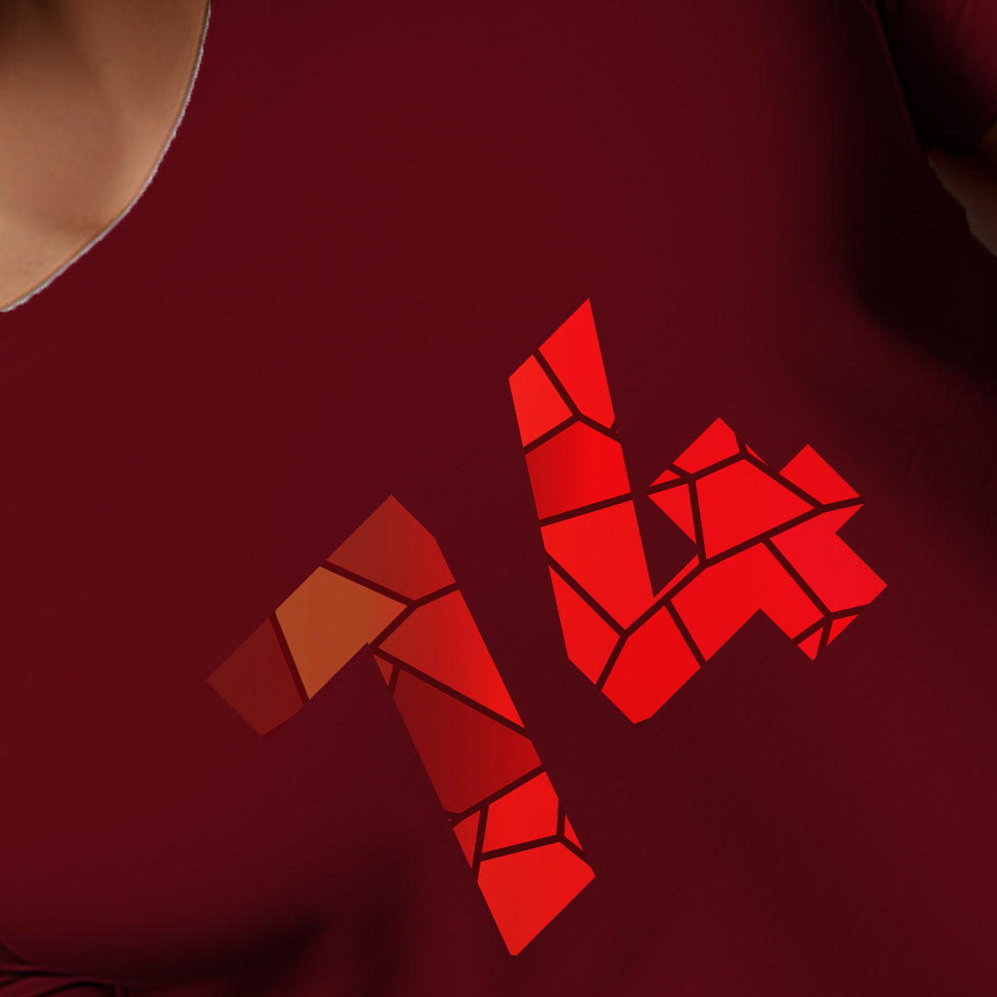74 Number Men Unisex T-Shirt | Custom Number Graphic Tee (Maroon)