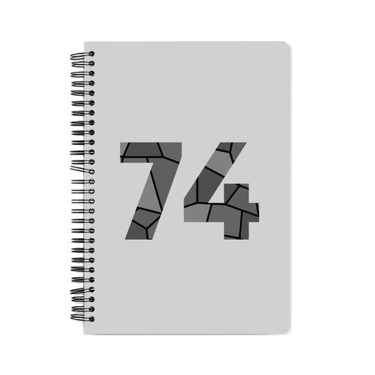 74 Number Notebook (Melange Grey, A5 Size, 100 Pages, Ruled, 6 Pack)