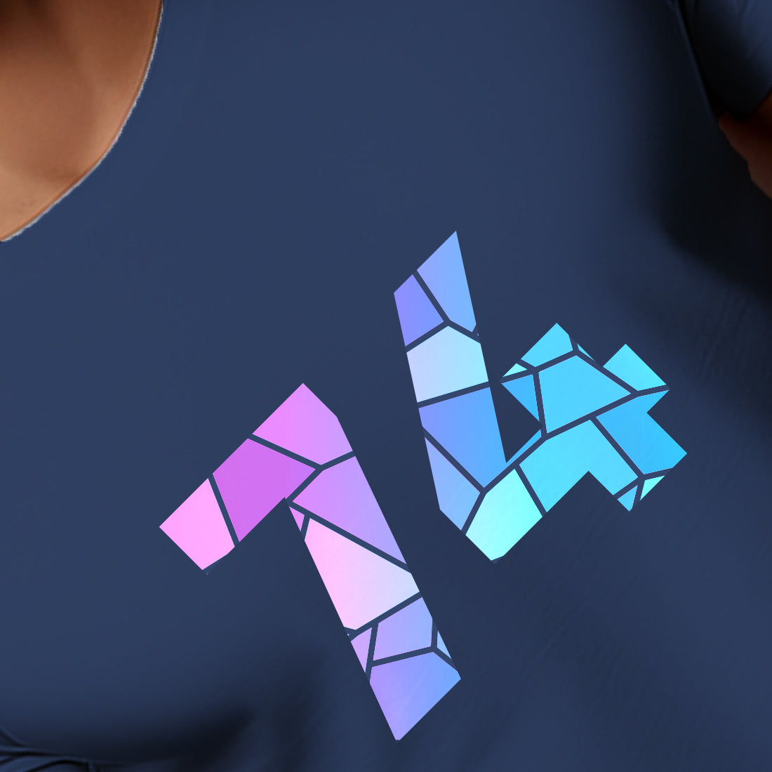 74 Number Men Unisex T-Shirt | Custom Number Graphic Tee (Navy Blue)