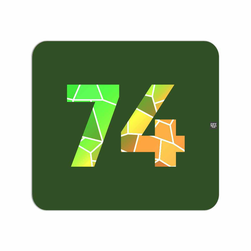 74 Number Mousepad (Olive Green)