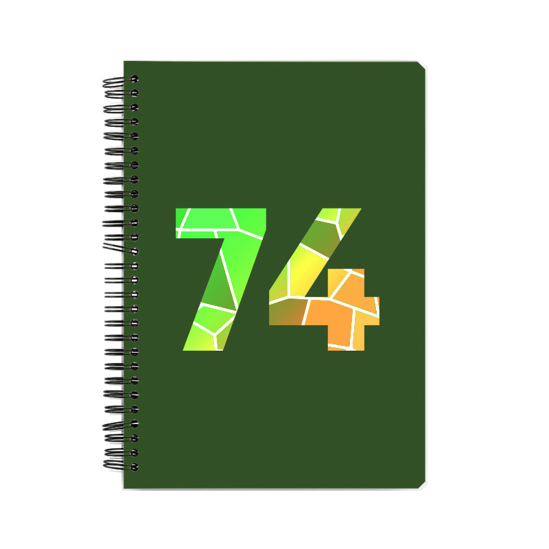 74 Number Notebook (Olive Green, A5 Size, 100 Pages, Ruled, 6 Pack)