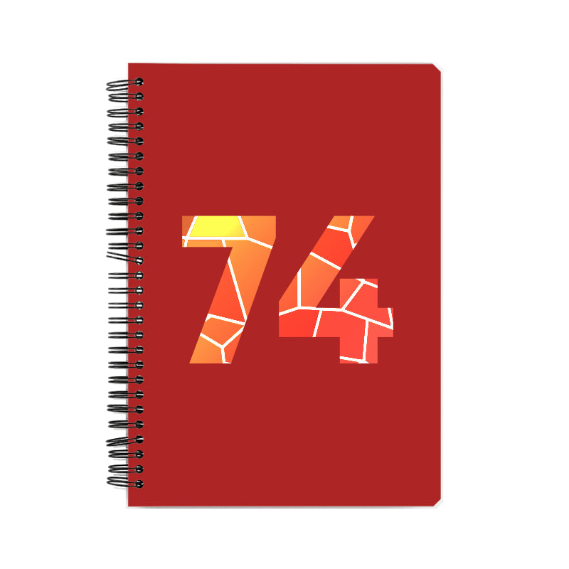 74 Number Notebook (Red, A5 Size, 100 Pages, Ruled, 6 Pack)