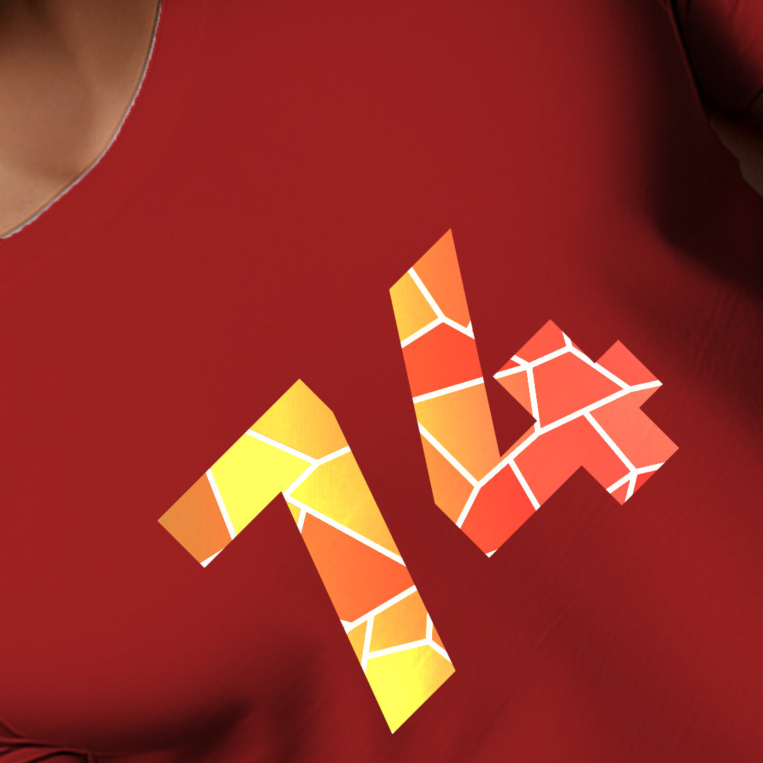 74 Number Men Unisex T-Shirt | Custom Number Graphic Tee (Red)