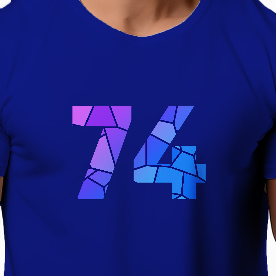 74 Number Men Unisex T-Shirt | Custom Number Graphic Tee (Royal Blue)