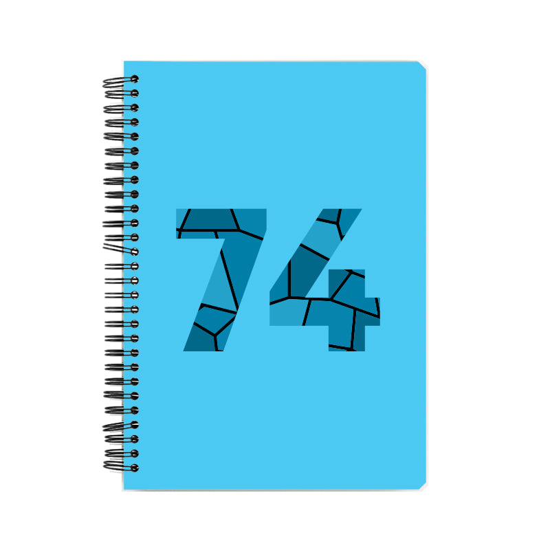 74 Number Notebook (Sky Blue, A5 Size, 100 Pages, Ruled, 6 Pack)