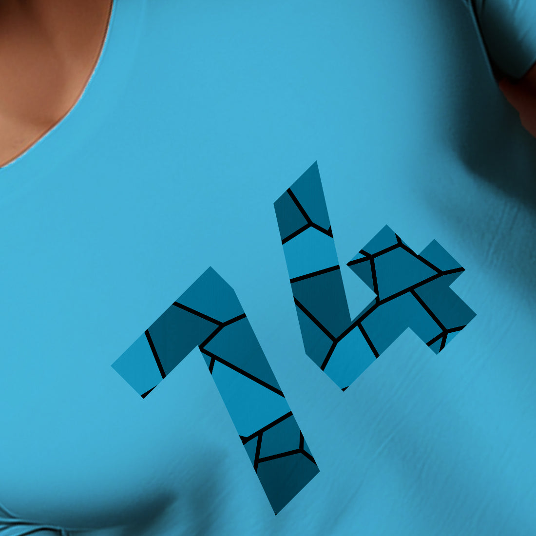 74 Number Men Unisex T-Shirt | Custom Number Graphic Tee (Sky Blue)