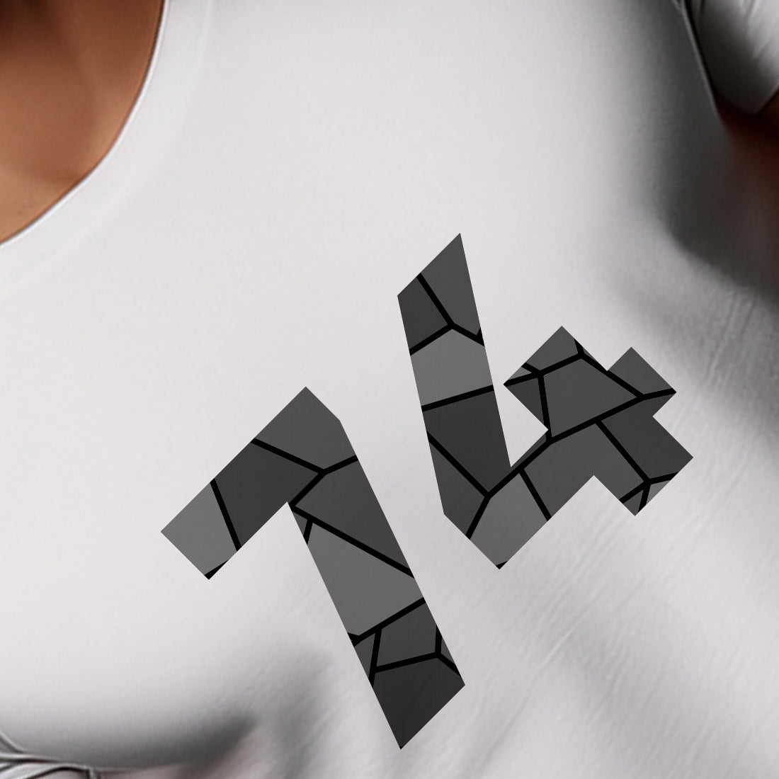 74 Number Men Unisex T-Shirt | Custom Number Graphic Tee (White)