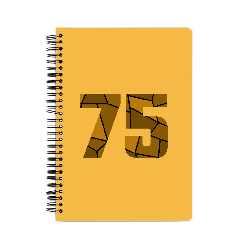 75 Number Notebook (Golden Yellow, A5 Size, 100 Pages, Ruled, 6 Pack)