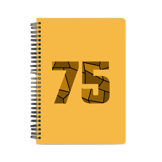 75 Number Notebook (Golden Yellow, A5 Size, 100 Pages, Ruled, 6 Pack)