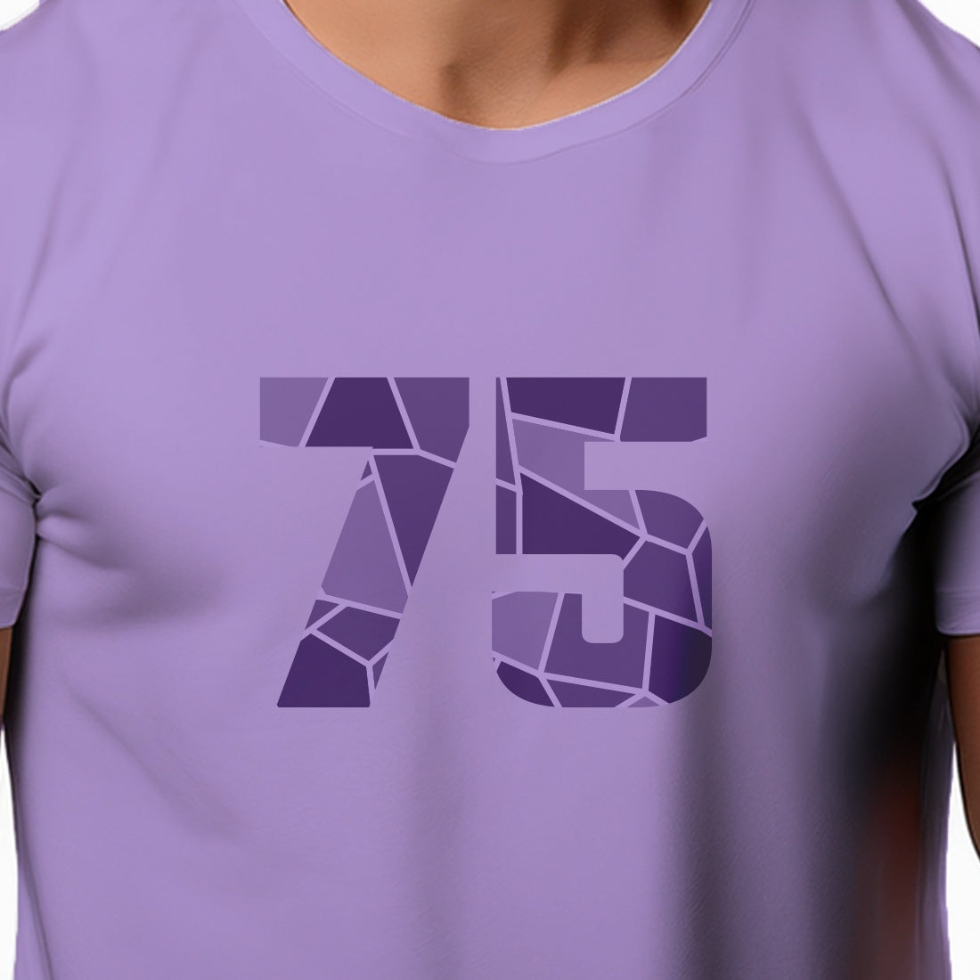 75 Number Men Unisex T-Shirt | Custom Number Graphic Tee (Iris Lavender)
