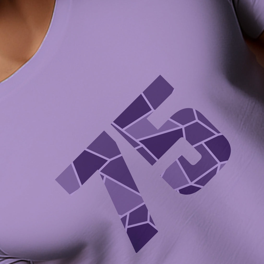 75 Number Men Unisex T-Shirt | Custom Number Graphic Tee (Iris Lavender)