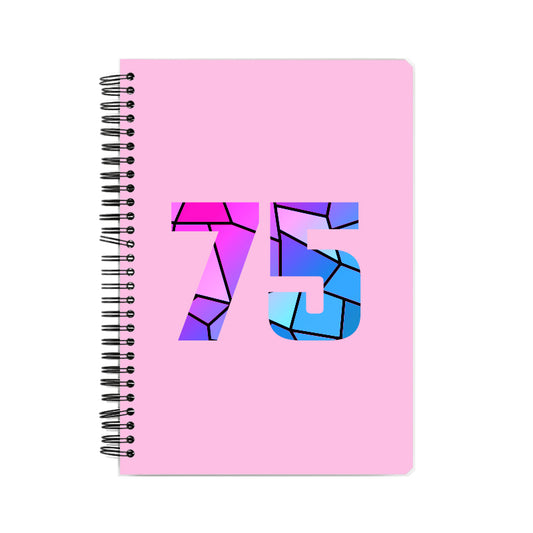 75 Number Notebook (Light Pink, A5 Size, 100 Pages, Ruled, 6 Pack)