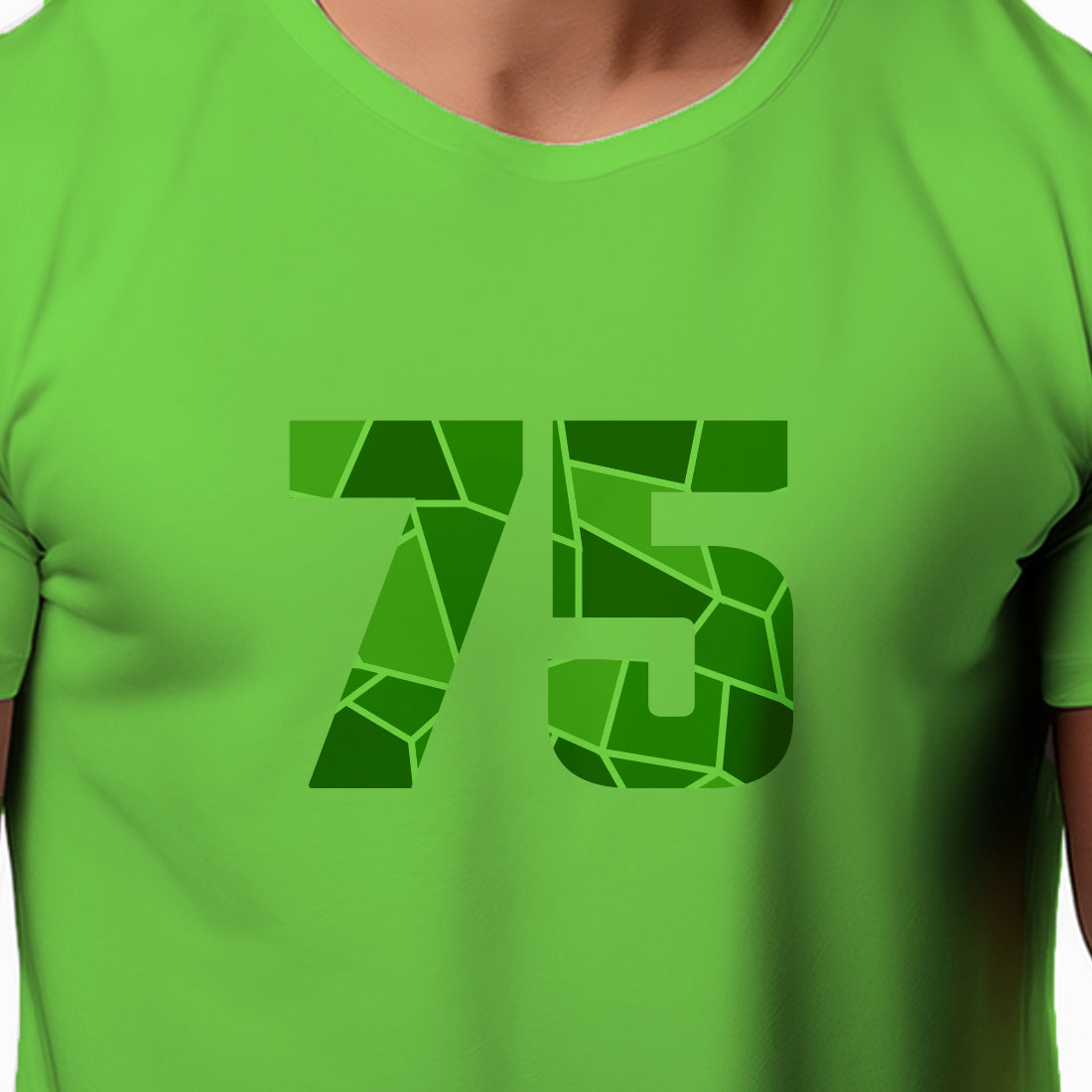 75 Number Men Unisex T-Shirt | Custom Number Graphic Tee (Liril Green)