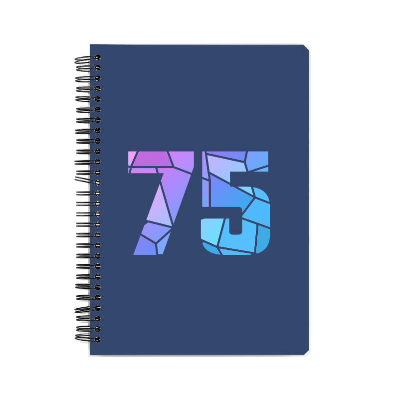 75 Number Notebook (Navy Blue, A5 Size, 100 Pages, Ruled, 6 Pack)