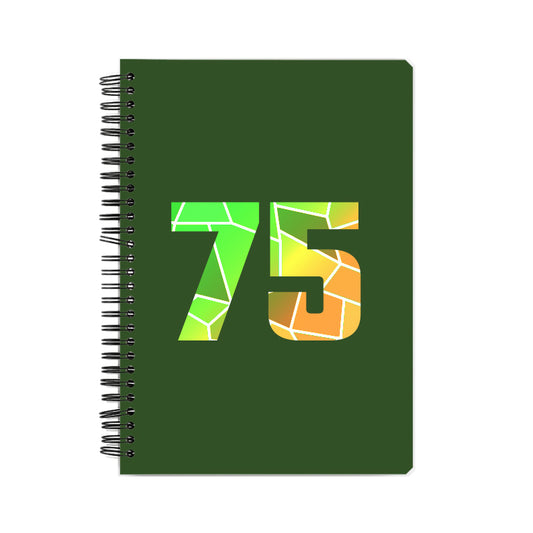 75 Number Notebook (Olive Green, A5 Size, 100 Pages, Ruled, 6 Pack)