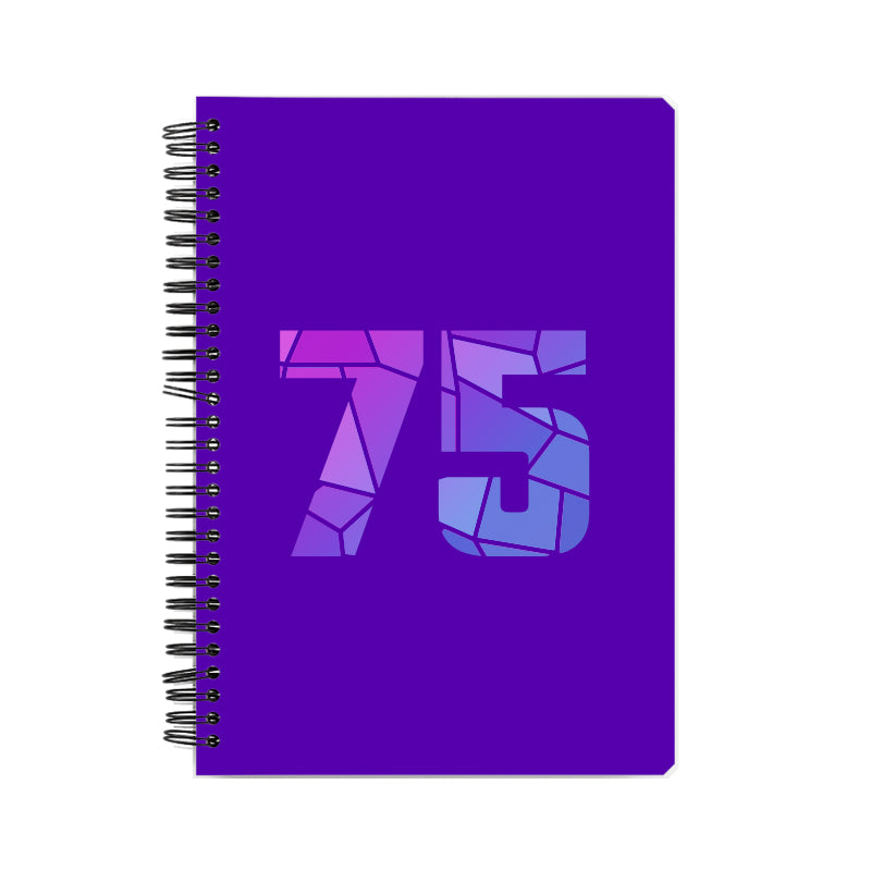 75 Number Notebook (Purple, A5 Size, 100 Pages, Ruled, 6 Pack)