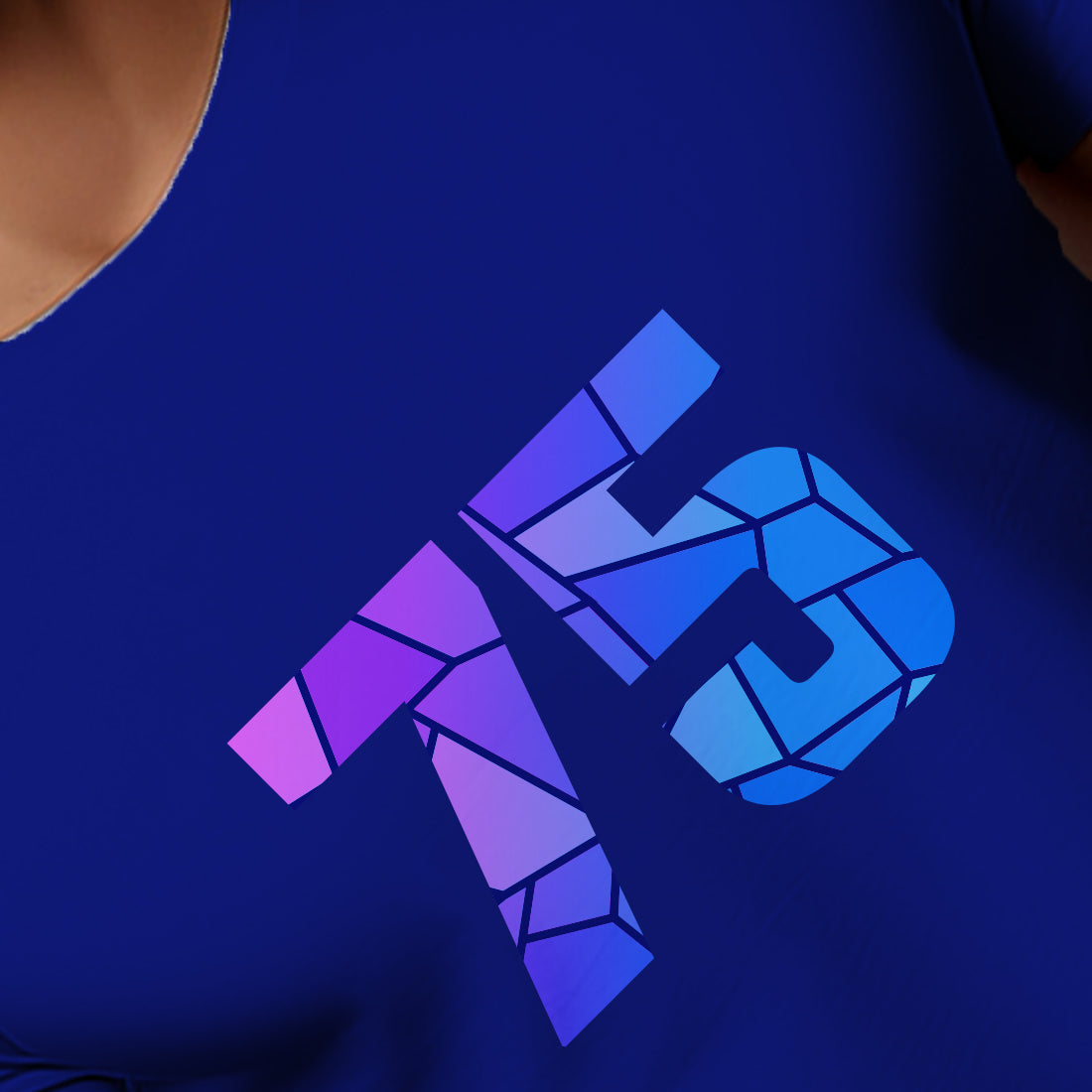 75 Number Men Unisex T-Shirt | Custom Number Graphic Tee (Royal Blue)