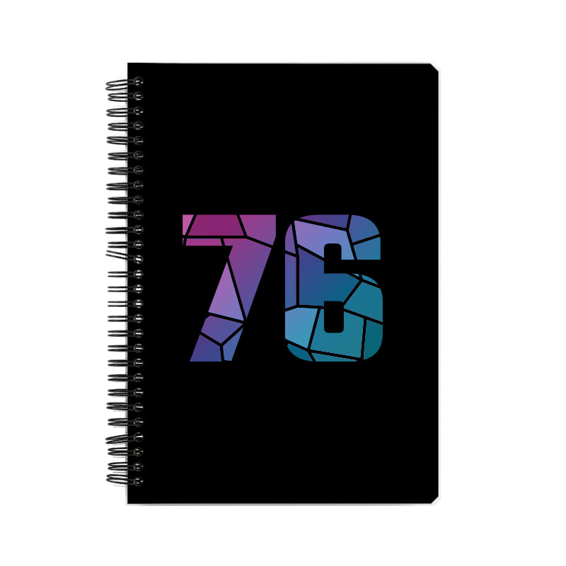 76 Number Notebook (Black, A5 Size, 100 Pages, Ruled, 6 Pack)