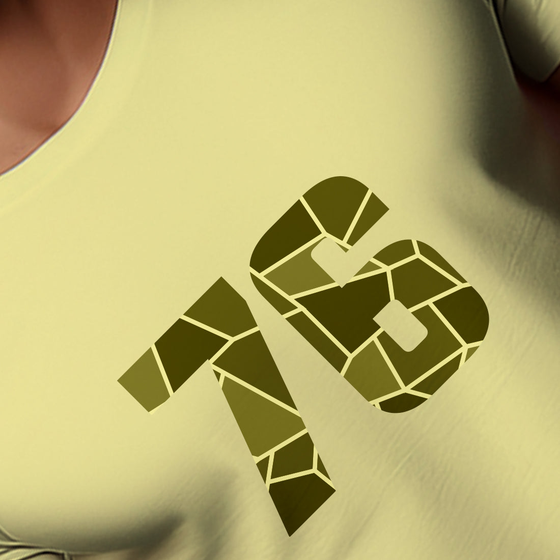 76 Number Men Unisex T-Shirt | Custom Number Graphic Tee (Butter Yellow)