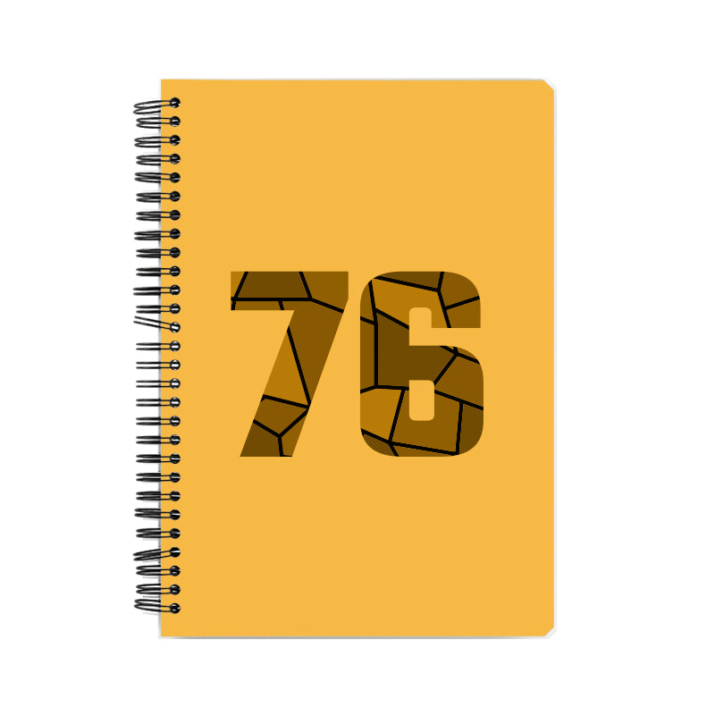 76 Number Notebook (Golden Yellow, A5 Size, 100 Pages, Ruled, 6 Pack)