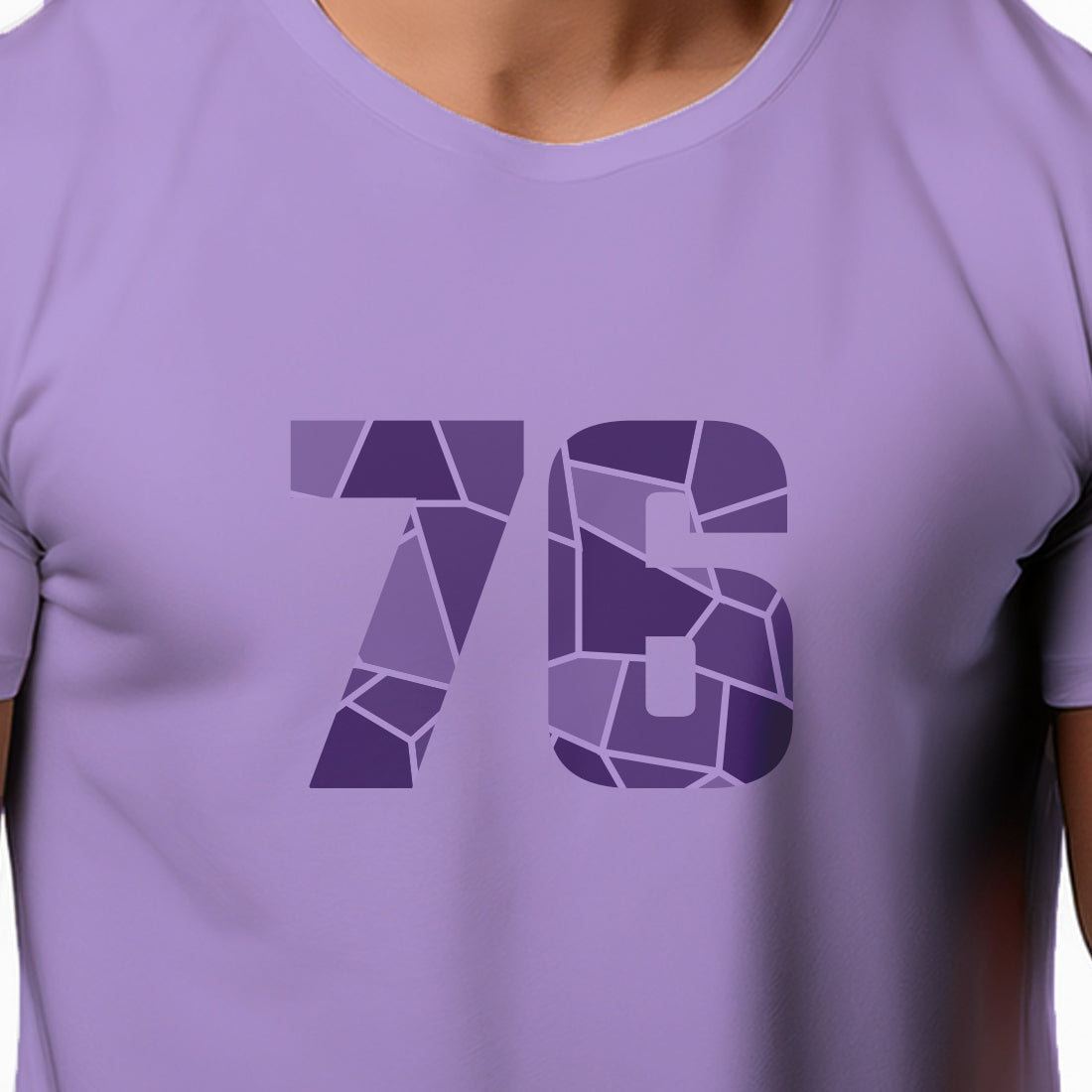 76 Number Men Unisex T-Shirt | Custom Number Graphic Tee (Iris Lavender)