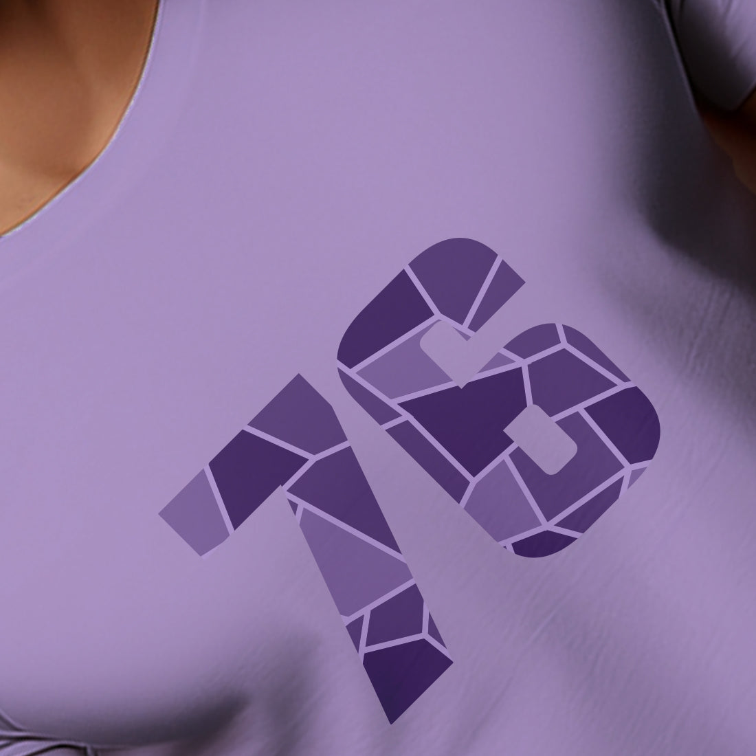 76 Number Men Unisex T-Shirt | Custom Number Graphic Tee (Iris Lavender)