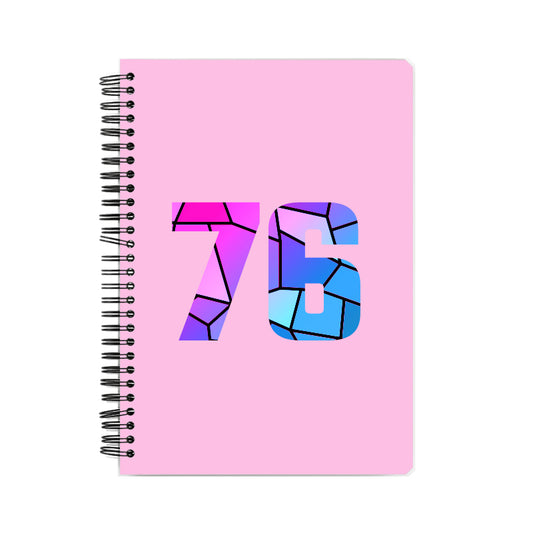 76 Number Notebook (Light Pink, A5 Size, 100 Pages, Ruled, 6 Pack)