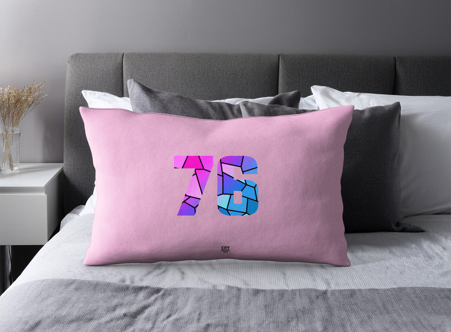 76 Number Pillow Case (Light Pink)