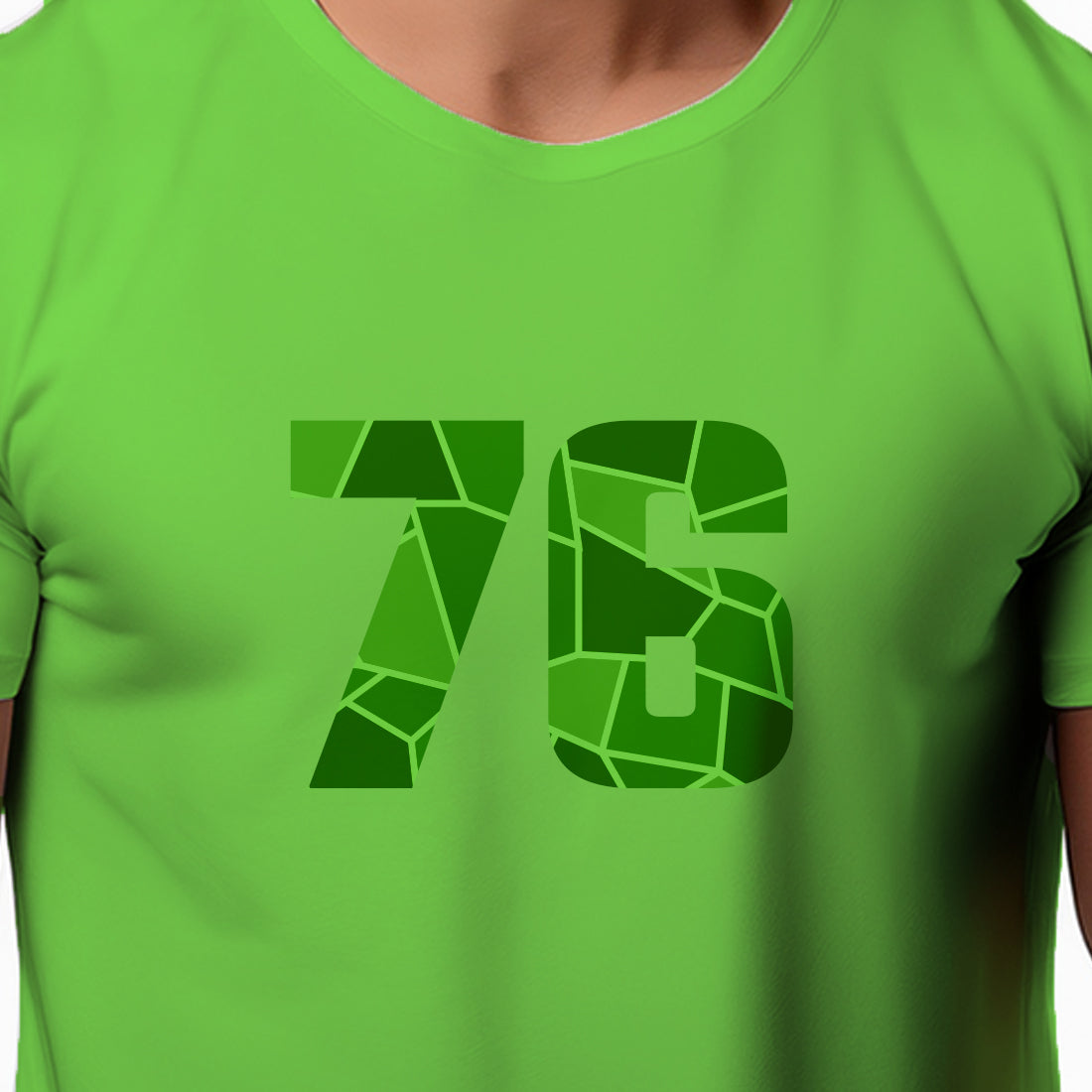 76 Number Men Unisex T-Shirt | Custom Number Graphic Tee (Liril Green)